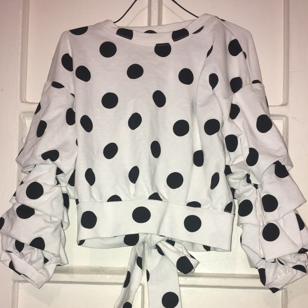 H&M Polka dot sweater w/ balloon sleeves sz:8